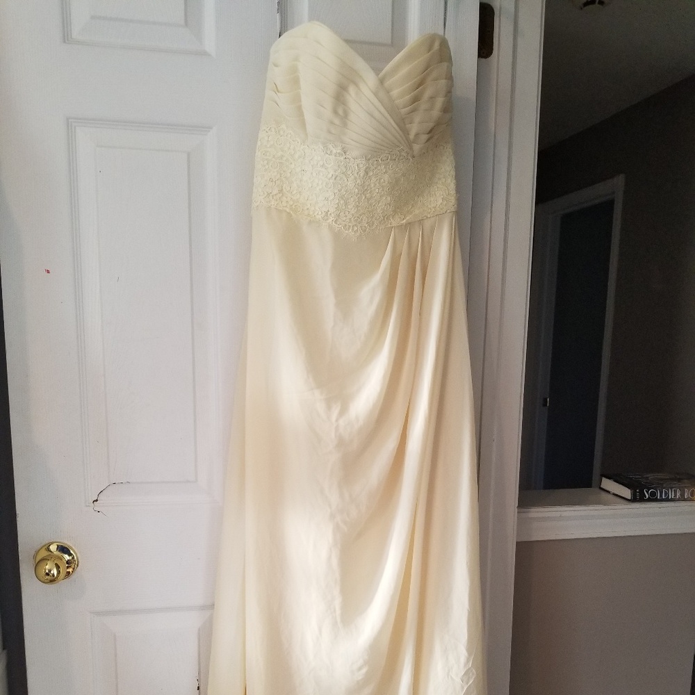 Cream bridesmaid dress from David's Bridal